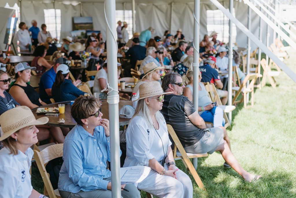 Spectators watching horses compete in Montana